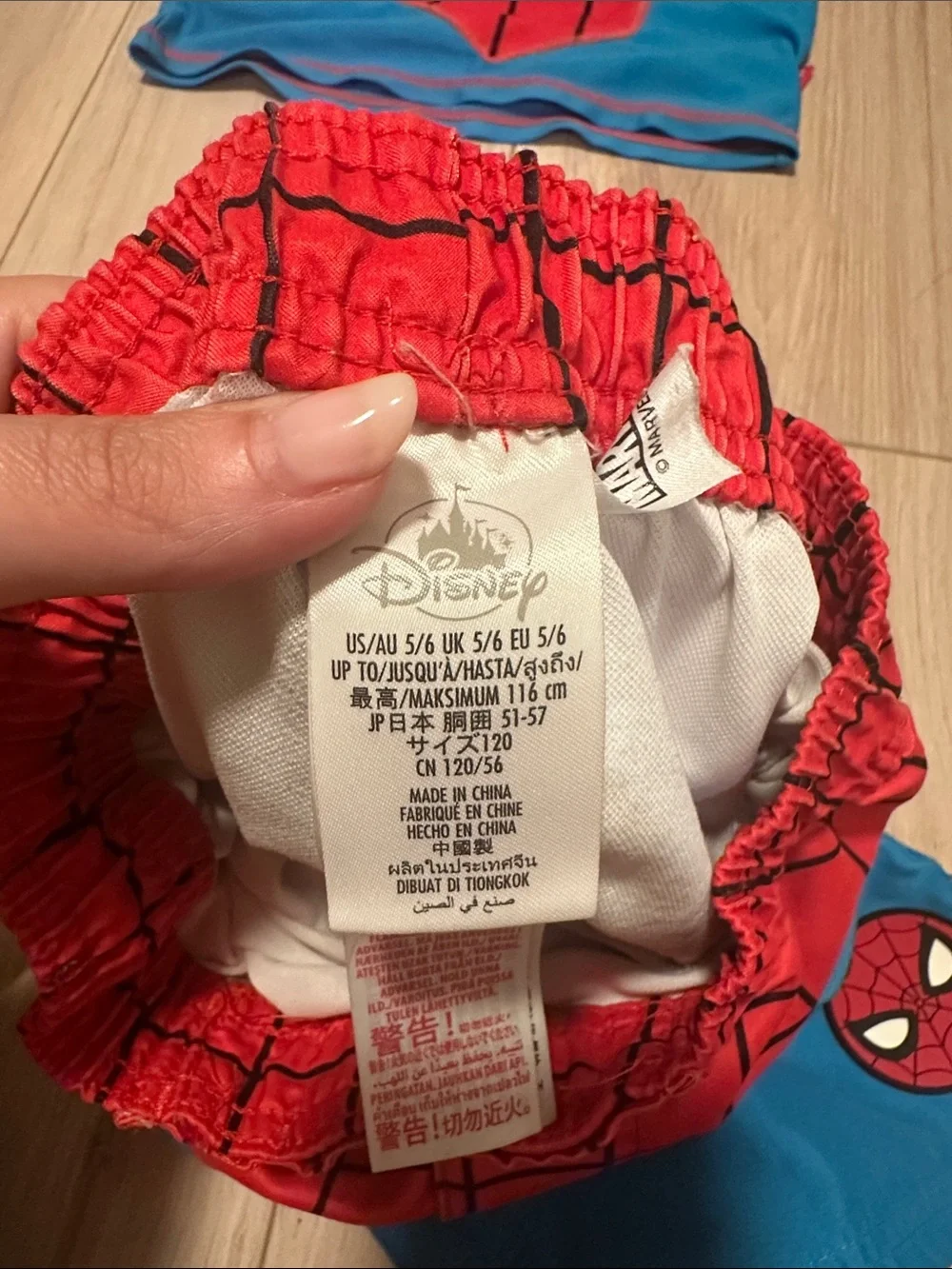 EUC Disney Spider-Man swim trunks and Swim Top